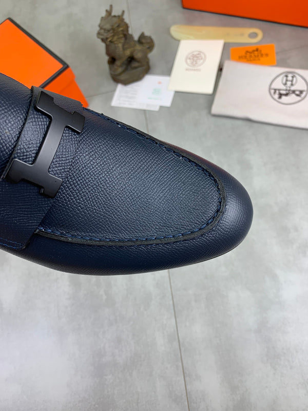 Mocassini da uomo HM Paris in pelle di vacchetta blu navy 711035
