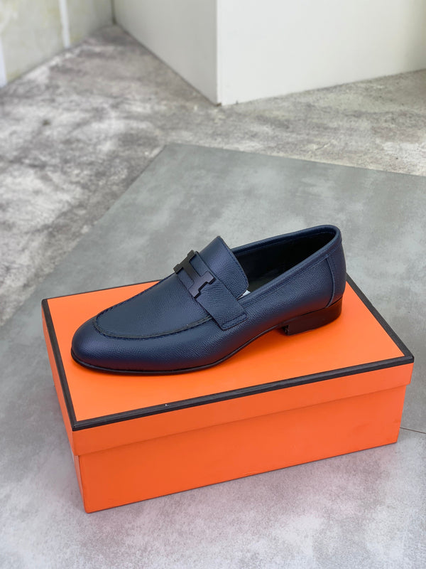 Mocassini da uomo HM Paris in pelle di vacchetta blu navy 711035