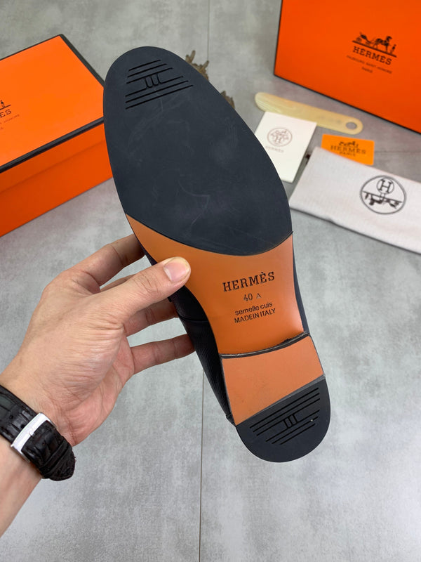 Mocassini da uomo HM Paris in pelle di vacchetta blu navy 711035