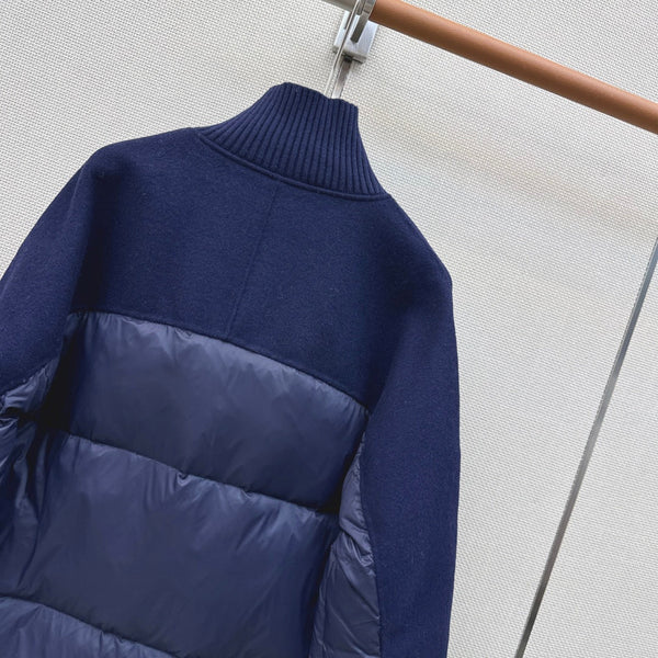 BC 26s Long Puffer Jacket Blue Down Recycled Nylon Fabric 419326