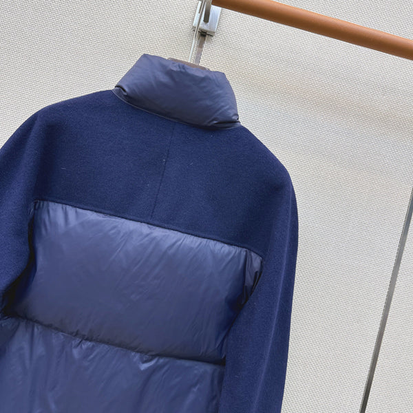 BC 26s Short Puffer Jacket Blue Down Recycled Nylon Fabric 419317