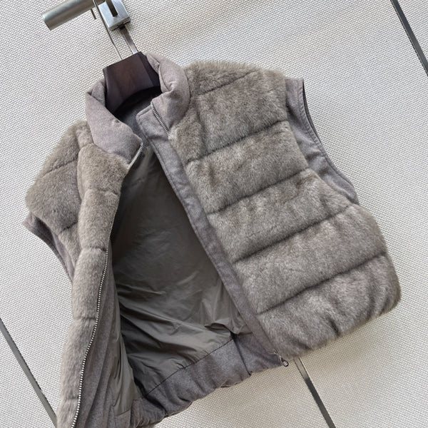 BC 26s Down Vest Grey Goose Down Filling Plush Fabric 419303