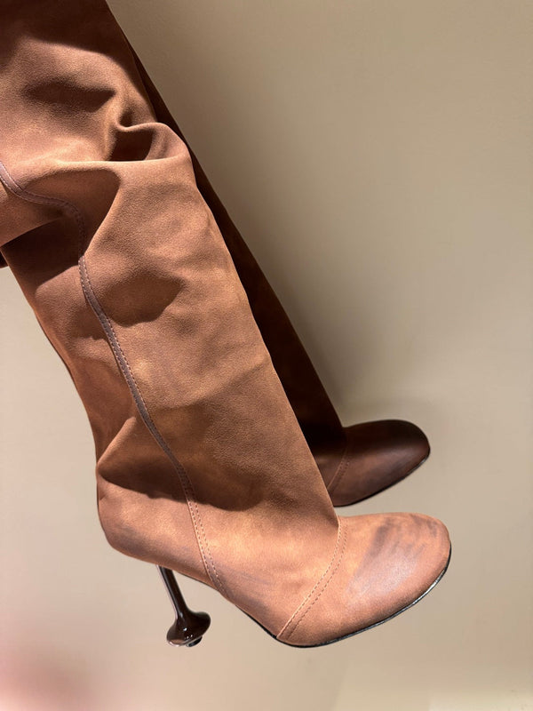 Loewe Toy Over Boots Brown Suede 524996