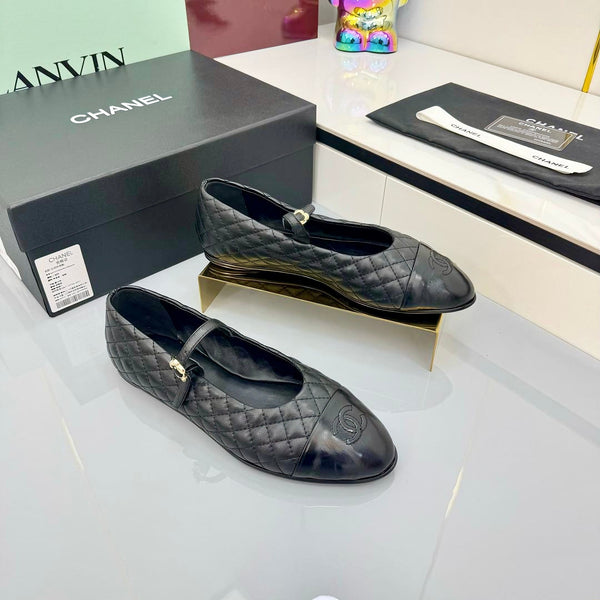 CC 25 Mary Jane Black Quilted Lambskin 368134