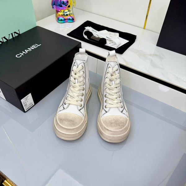 Chanel 25 High Sneaker White Cowhide 469781