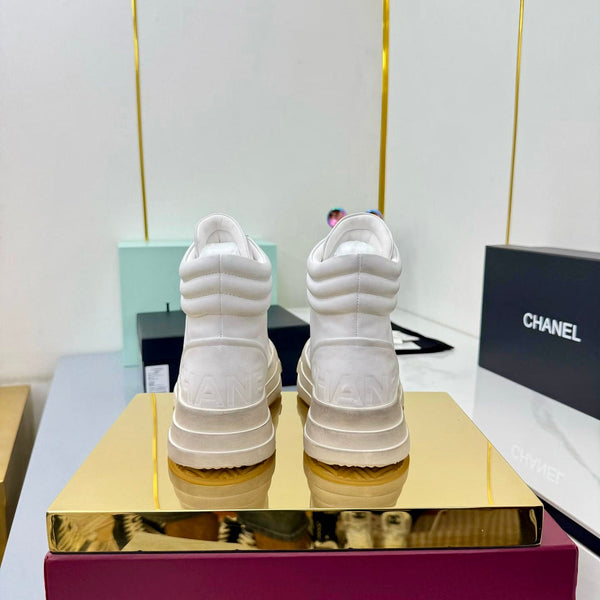 Chanel 25 High Sneaker White Cowhide 469785