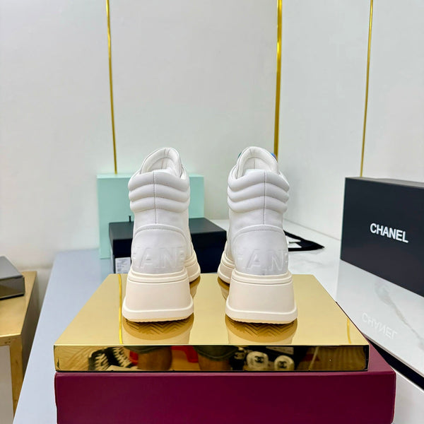Chanel 2025 High-Top Sneakers White Cowhide 469787