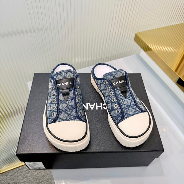 CC 26s Casual Sports Mules Dark Blue White Denim 924002