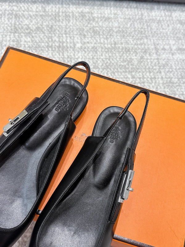 HM Lover Slingback Black Calfskin 461888