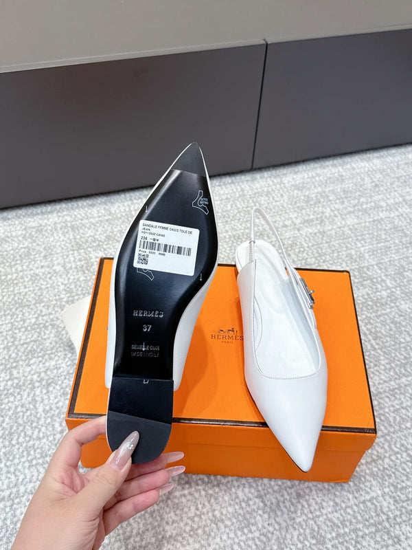 HM Lover Slingback White Calfskin 461889