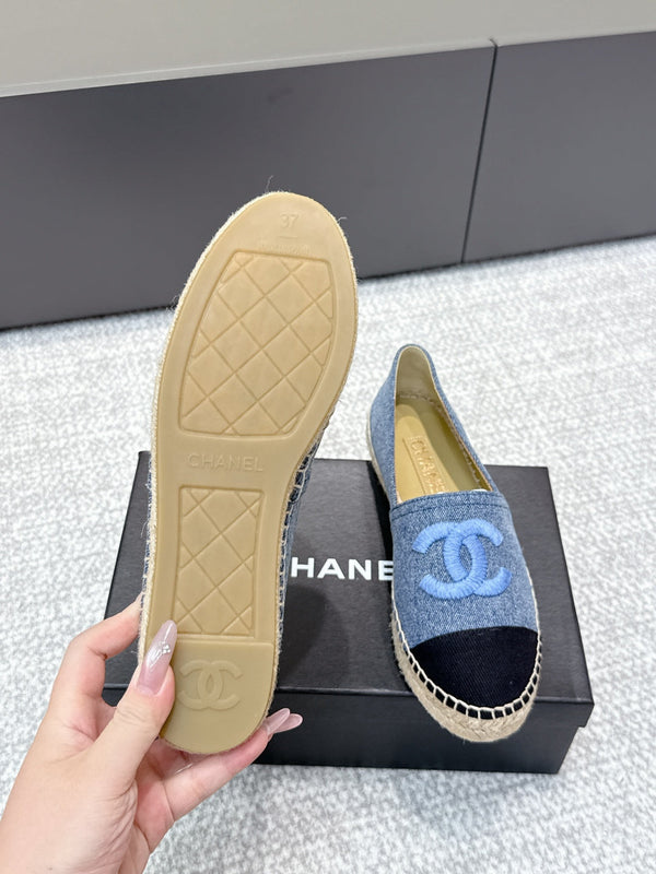 CC Espadrilles Black Blue Denim 653922