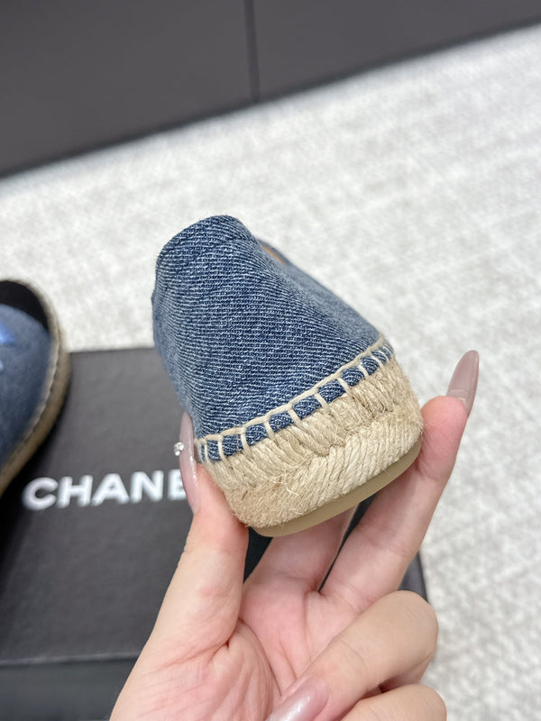 CC Espadrilles Black Blue Denim 653922