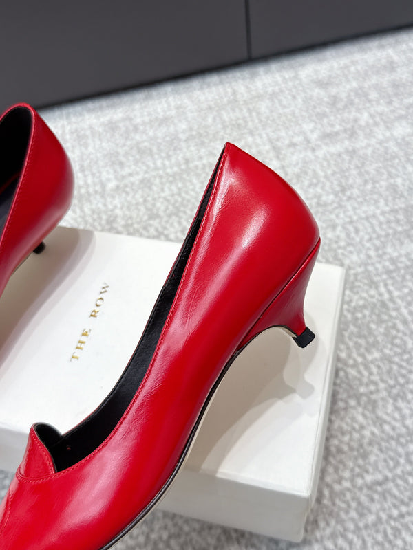 The Row Viv Kitten Pumps 3.5cm Red Sheepskin 451301