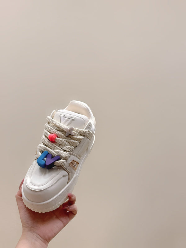 LV Trainer Maxi Sneakers White Calfskin Mesh 515193