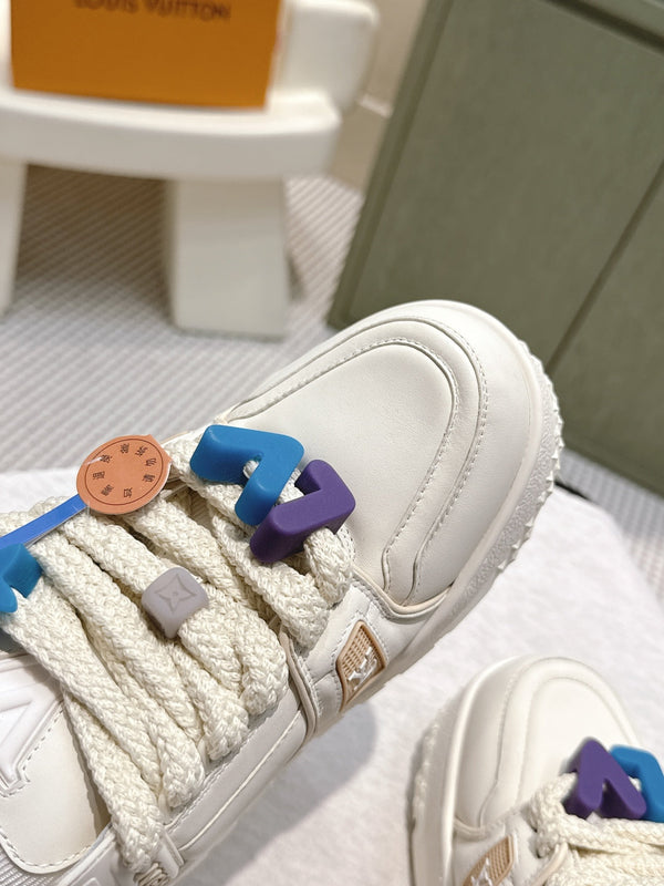 LV Trainer Maxi Sneakers White Calfskin Mesh 515193