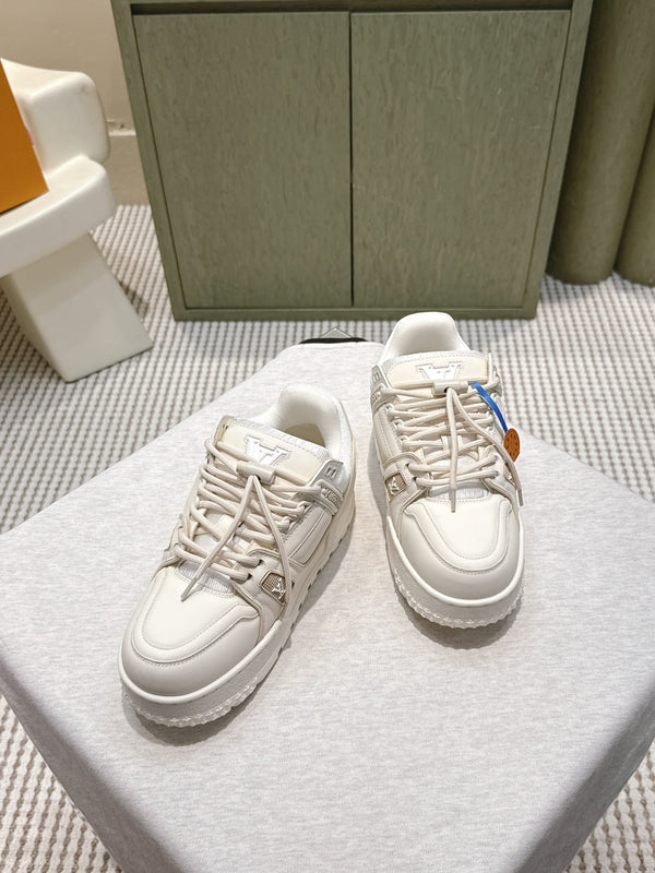 LV Trainer Maxi Sneakers White Calfskin Mesh 515198