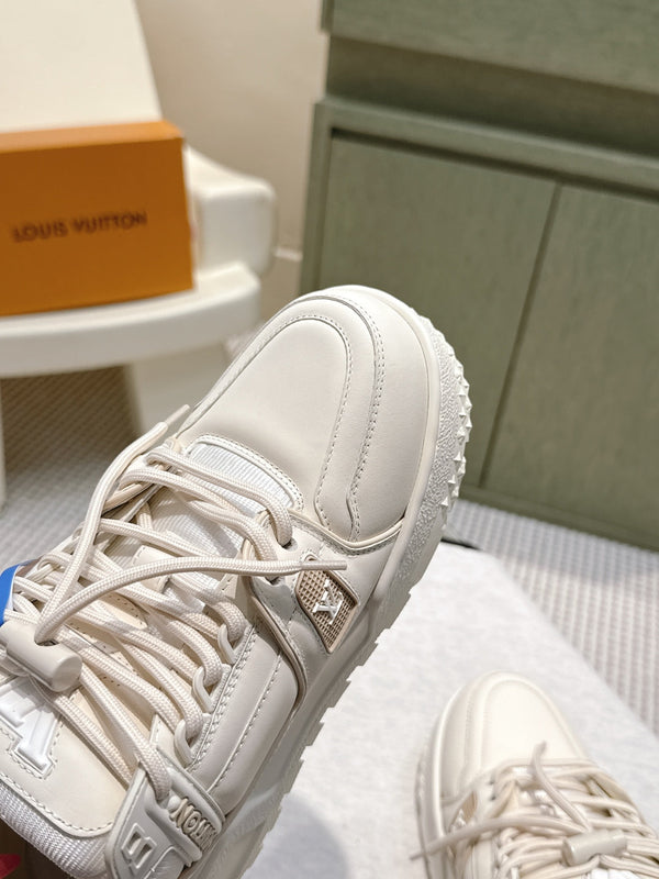 LV Trainer Maxi Sneakers White Calfskin Mesh 515198