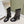 The Row 2025 Chunky Heel Round Toe Ankle Boot Black Leather 572087