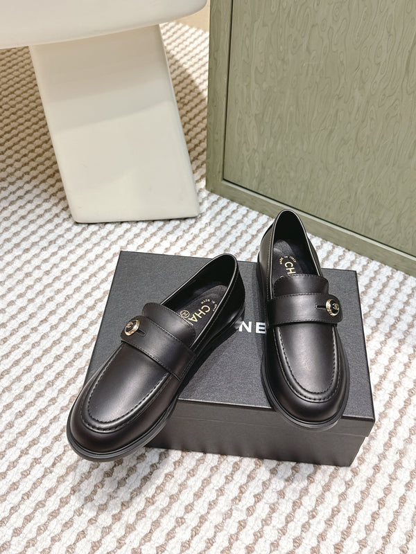 CC 26SS Mocassins 3cm Cuir de Vachette Noir 653489