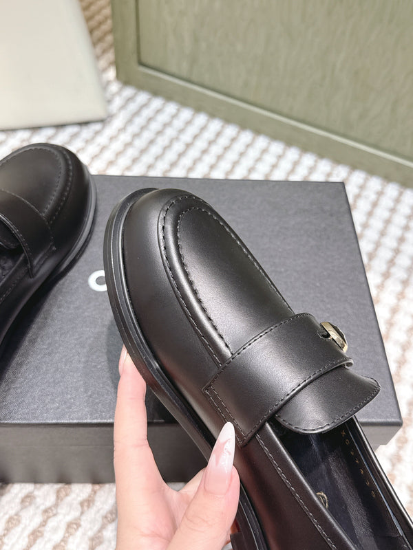 CC 26SS Mocassins 3cm Cuir de Vachette Noir 653489