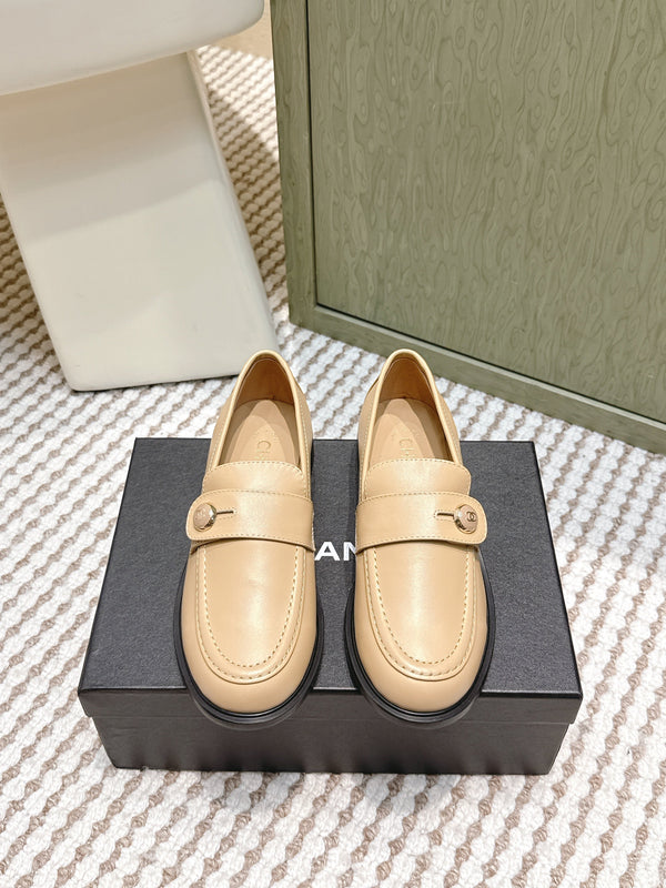 Mocassins CC 26SS 3cm Cuir de Vachette Beige 653490
