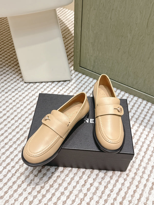 Mocassins CC 26SS 3cm Cuir de Vachette Beige 653490