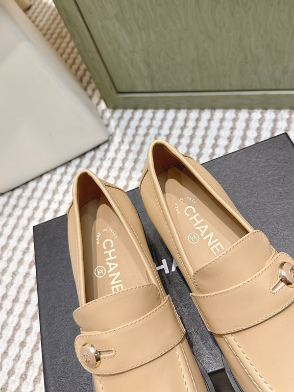 CC 26SS Mocassins 6cm Cuir de vachette Beige 653496