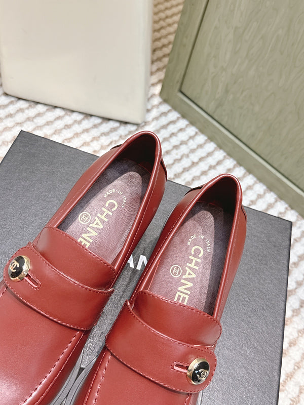 CC 26SS Mocassins 6cm Cuir de vachette bordeaux 653498