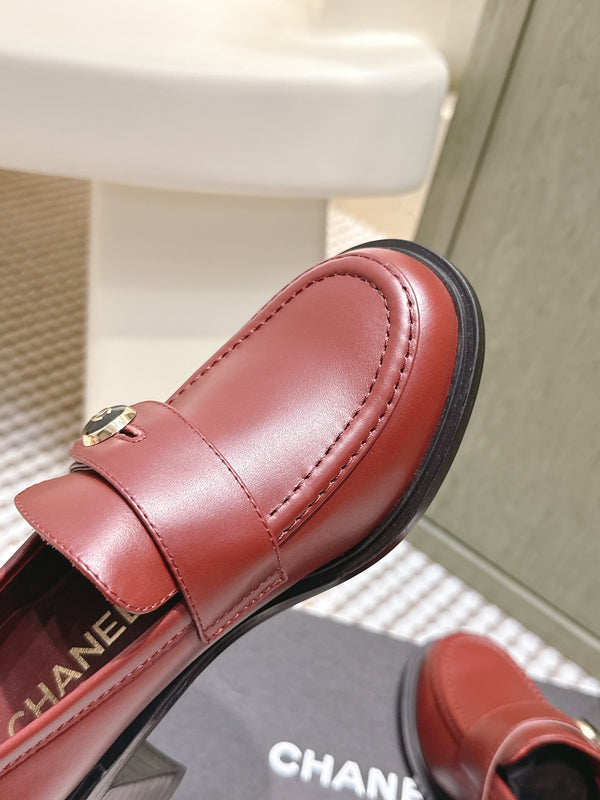CC 26SS Mocassins 6cm Cuir de vachette bordeaux 653498