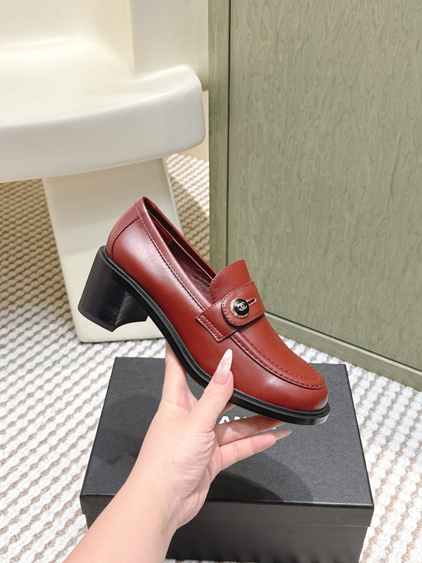 CC 26SS Mocassins 6cm Cuir de vachette bordeaux 653498