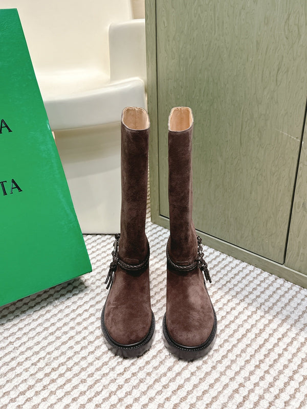 BV James Long Boot Coffee Brown Suede 548532