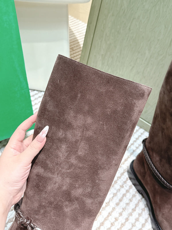 BV James Long Boot Coffee Brown Suede 548532