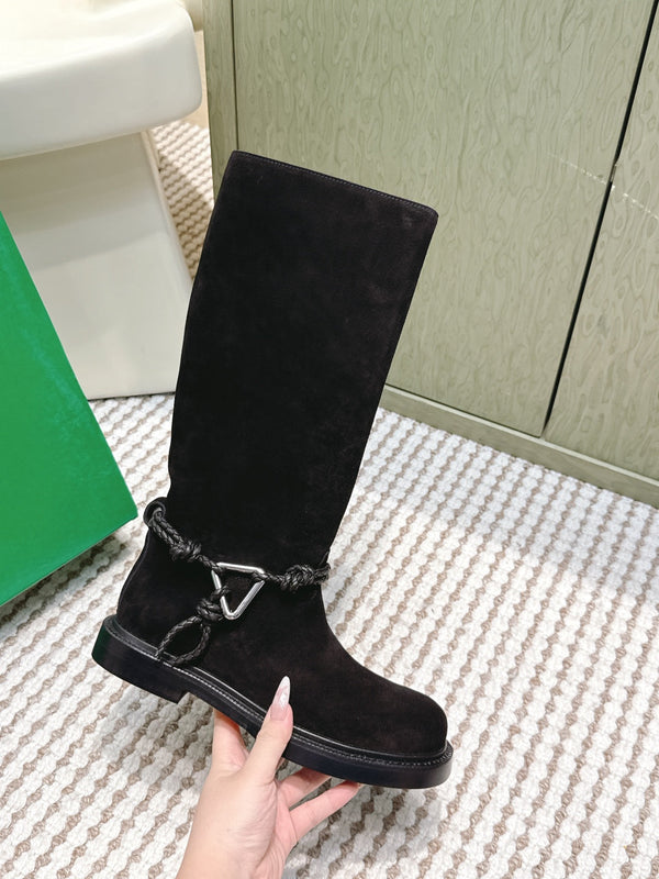 BV James Long Boot Black Suede 548533