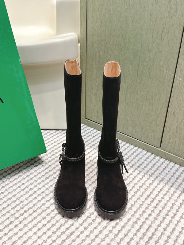 BV James Long Boot Black Suede 548533