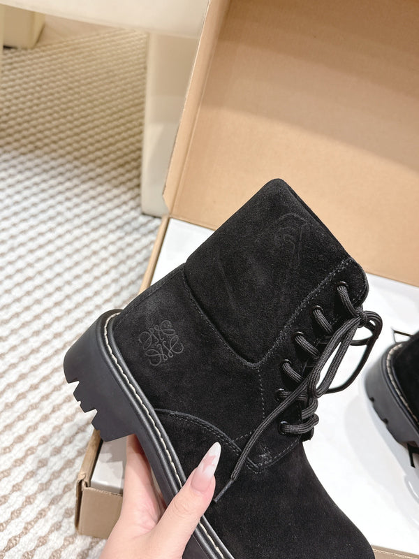 Loewe 2025 Sierra Ankle Boot Black Suede 556051