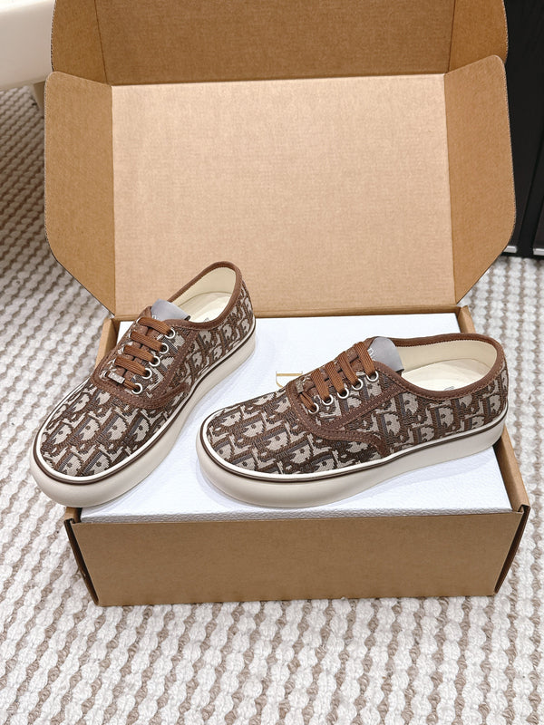CD Saltwind Sneaker Brown Oblique Jacquard Cotton 632434