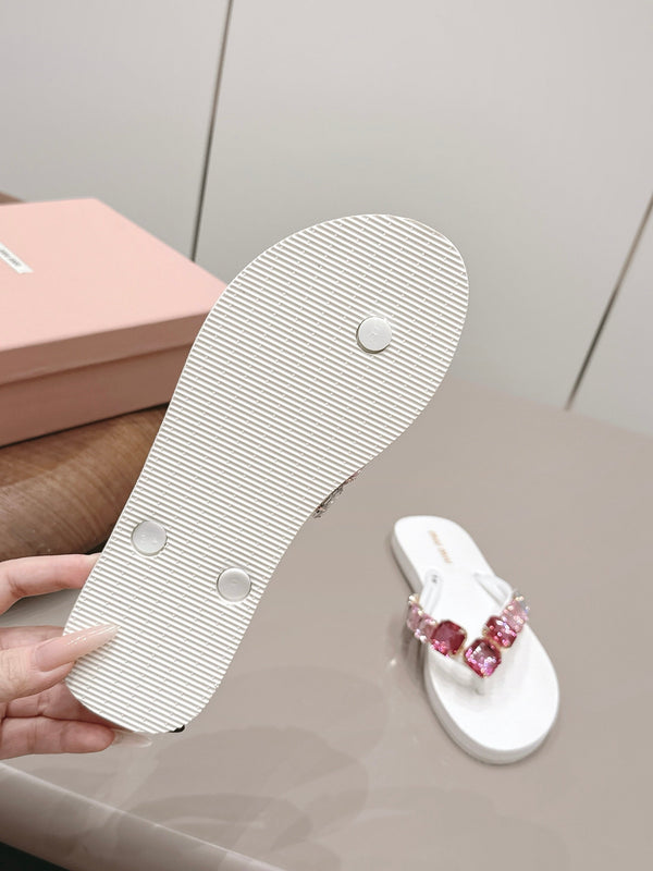 Miu 26s Flip-Flop Sandals White Foam 905273
