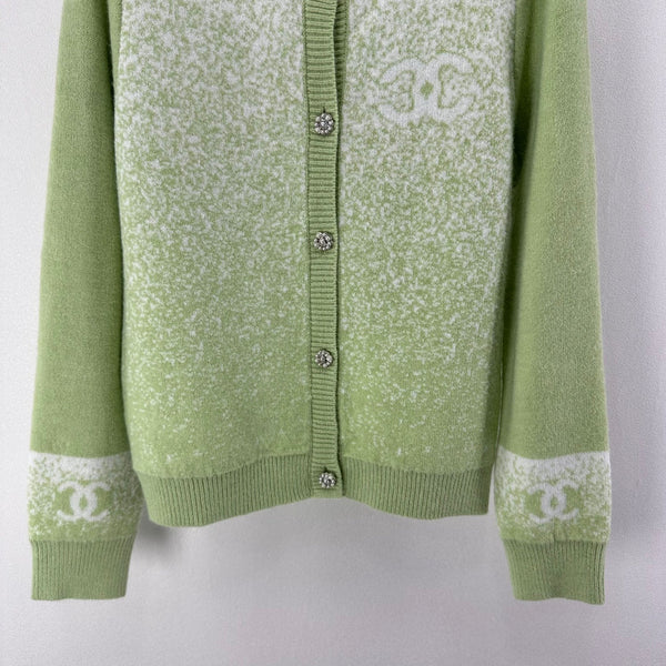 Chanel 2025 Cardigan en Maille Laine Verte 329296