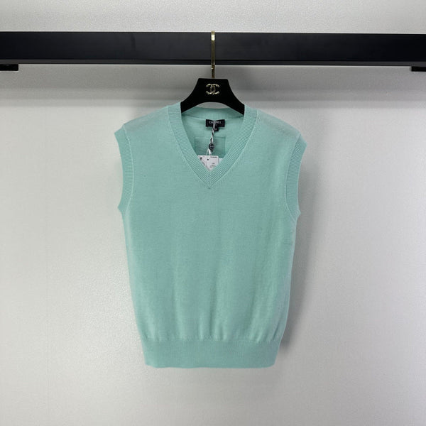 Gilet Col V CC Laine Bleue 345999