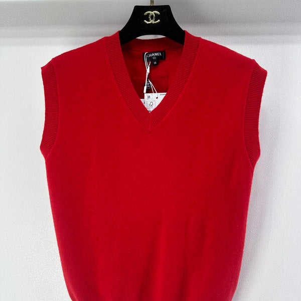 Gilet col V CC Laine Rouge 346003