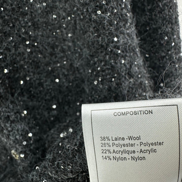 Gilet gris en maille col en V CC 346012