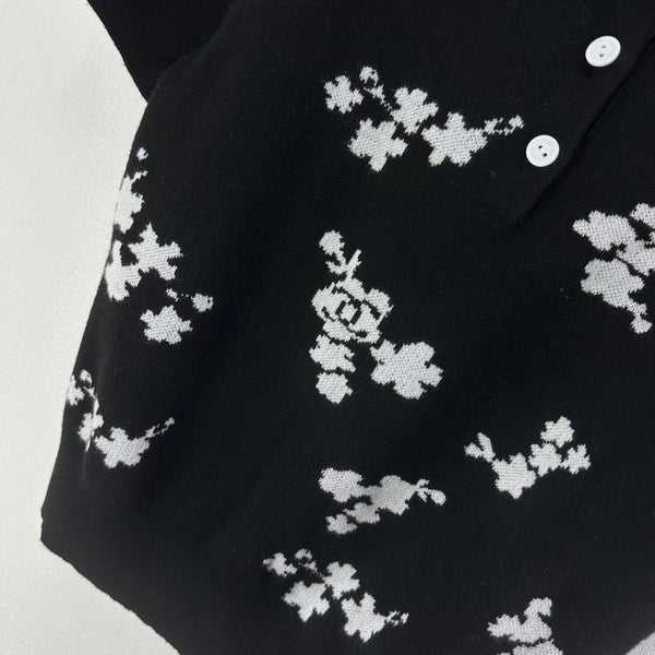 Polo CC Laine Noire et Blanche 346019