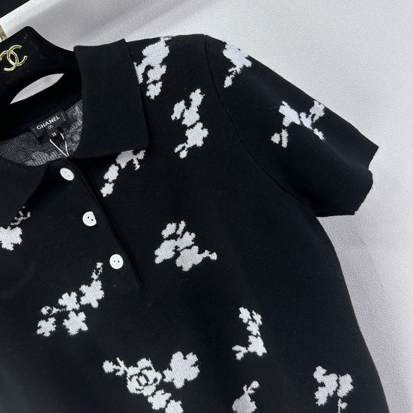Polo CC Laine Noire et Blanche 346019