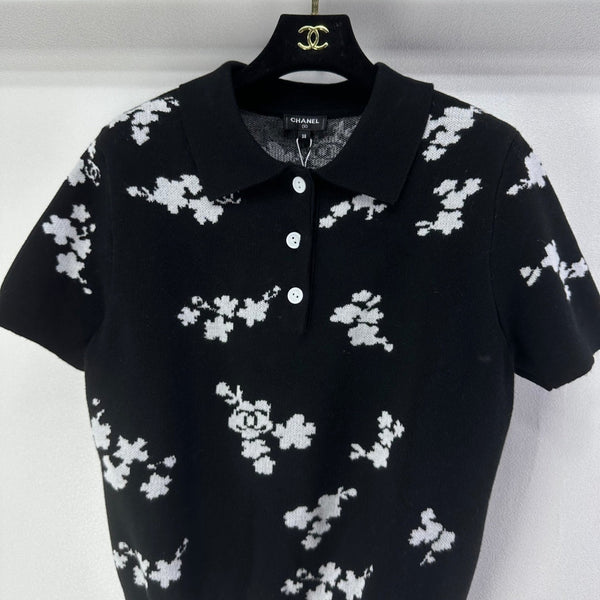 Polo CC Laine Noire et Blanche 346019