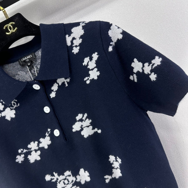 CC Polo Navy Blue & White Wool 346020