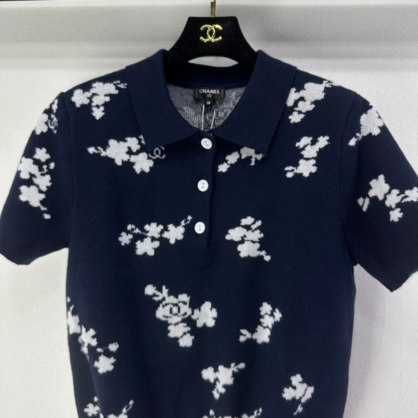 CC Polo Navy Blue & White Wool 346020
