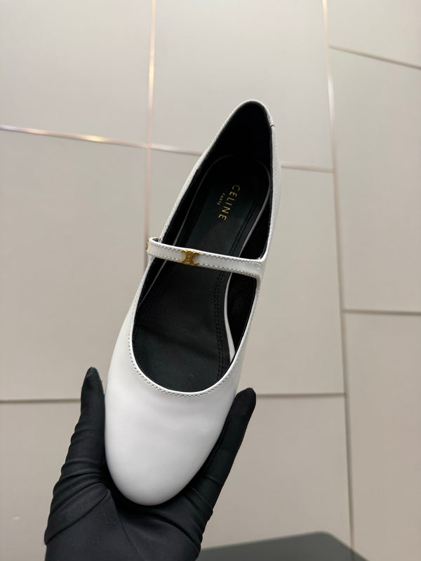 CL City Mary-Jane White Lambskin 725640