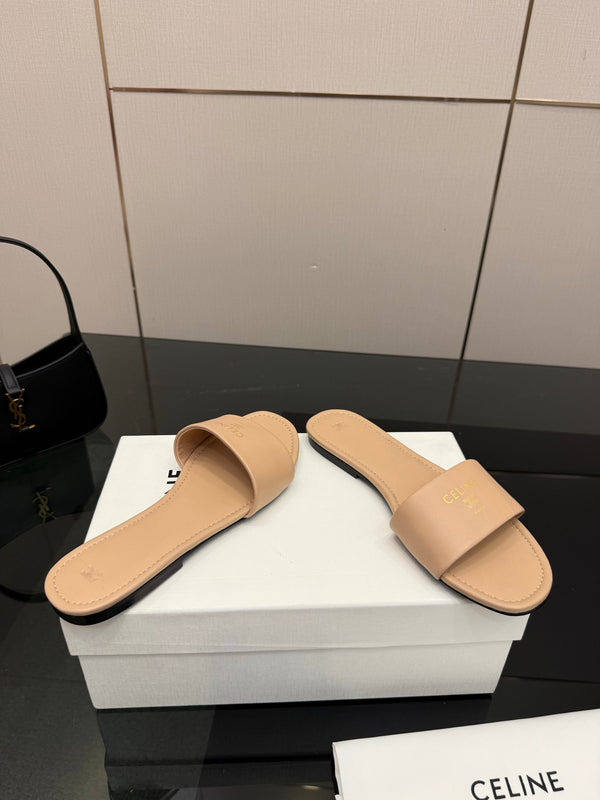 Celine Coast Mule Beige Calfskin 725656