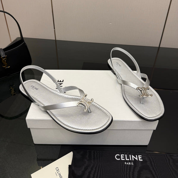 CL Biki Sandal Sliver Calfskin 725674