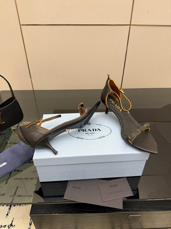 Prada 2026 Pointed-Toe High Heels Sandals 30mm Cowhide 791728